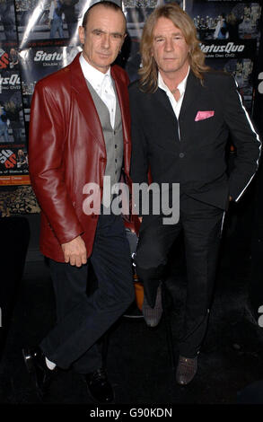 Francis Rossi und Rick Parfitt von Status Quo veröffentlichen ihre neue DVD "The Party Ain't Over Yet - 40 Years of Status Quo", am Mittwoch, den 26. Oktober 2005 im Marquee Club, Leicester Square, im Zentrum von London. DRÜCKEN Sie VERBANDSFOTO. Foto Kredit sollte lauten: Steve Parsons/PA. Stockfoto