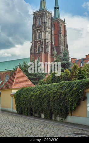 Gotische Kathedrale des Hl. Johannes der Täufer-Wroclaw Stockfoto