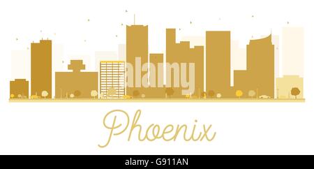 Phoenix City Skyline goldene Silhouette. Vektor-Illustration. Einfache flache Konzept für Tourismus Präsentation, Banner, Plakat Stock Vektor