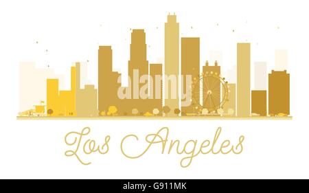 Los Angeles City Skyline goldene Silhouette. Vektor-Illustration. Einfache flache Konzept für Tourismus Präsentation, Banner, Plakat Stock Vektor