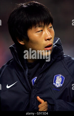 Fußball - International freundlich - Südkorea gegen Schweden - Soeul-WM-Stadion. Tun Sie Héon Kim, Südkorea Stockfoto