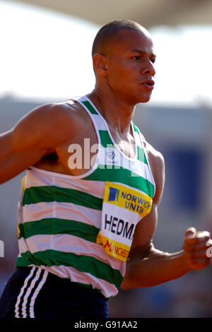 Leichtathletik - Norwich Union World & Commonwealth Trials und AAA Championships - Manchester Regional Arena. Der britische Graham Hedman während der 400-Meter-Männer-Zeit Stockfoto