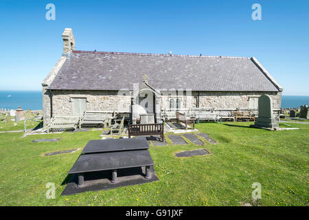 12. Jahrhundert St Tudno Kirche auf den Great Orme Kopf in der Nähe von Llandudno Nord-Wales Stockfoto