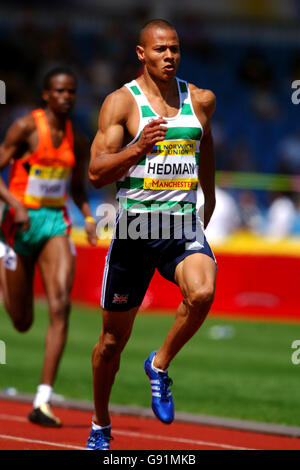 Leichtathletik - Norwich Union World & Commonwealth Trials und AAA Championships - Manchester Regional Arena. Der britische Graham Hedman während der 400-Meter-Männer-Zeit Stockfoto