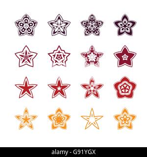 abstrakte Sterne Symbole Vektor-Design Sets Stock Vektor