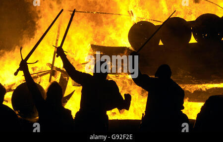 SOZIALE Hogmanay Stockfoto