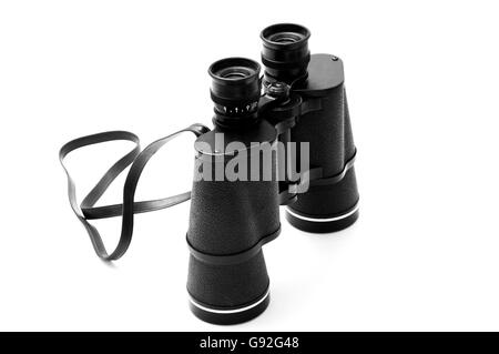 Schwarz Fernglas, Isolated on White Stockfoto