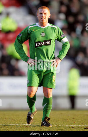 Fußballstadion - Tennants Scottish Cup - 3. Runde - Clyde V Celtic - Broadwood Stockfoto