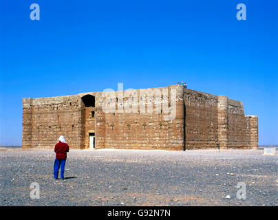 Qasr Kharana manchmal Qasr al Harrana, Qasr al Kharanah, Kharaneh oder Hraneh, gehört zu den bekanntesten Sandburgen von Jordanien Stockfoto
