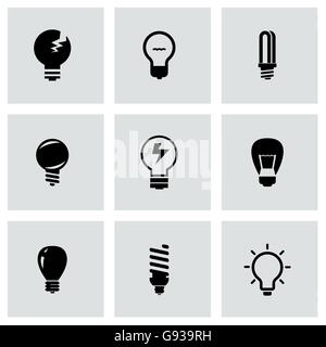 Vektor schwarze Lampen-Icon-set Stock Vektor