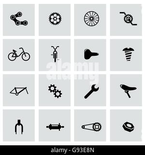 Vector Schwarz Fahrrad-Icon-set Stock Vektor