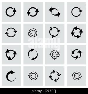 Vector schwarz-Refresh-Icon-set Stock Vektor
