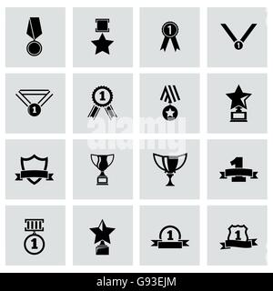 Vektor schwarzen Trophäen und Auszeichnungen-Icon-set Stock Vektor