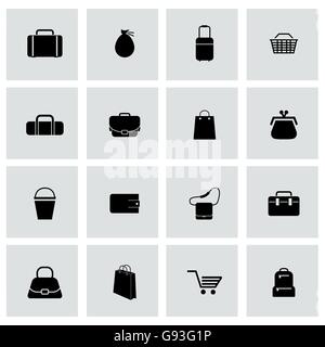 Schwarze Tasche Vektor-Icons set Stock Vektor