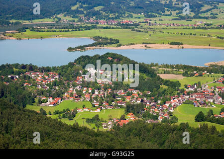Kochel am See mit See Kochel, Upper Bavaria, Bayern, Deutschland Stockfoto