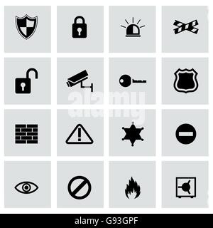 Vektor schwarz Sicherheit Icons set Stock Vektor