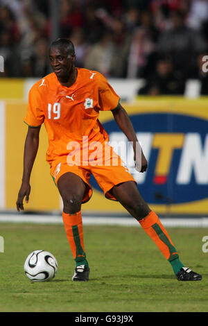 Fußball - Afrikanischer Fußballpokal 2006 - Gruppe A - Libyen - Elfenbeinküste - Internationales Stadion von Kairo. Yaya Toure, Elfenbeinküste Stockfoto