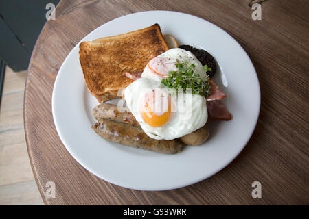 Schottisches Frühstück im Cafe, Edinburgh; Schottland Stockfoto