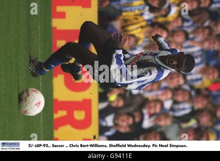 092833 Chris Bart-Williams. 27-SEP-92. Fußball. Chris Bart-Williams, Sheffield Mittwoch Stockfoto