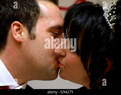 SOZIALE Hochzeit Stockfoto