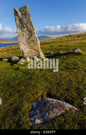 MacLeod Stein, Isle of Harris, Schottland Stockfoto