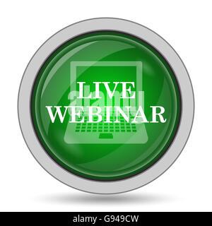 Live-Webinar-Symbol. Internet-Button auf weißem Hintergrund. Stockfoto