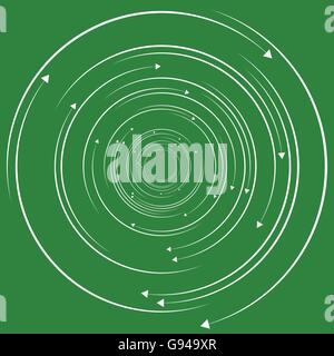 Konzentrische, kreisförmigen Pfeile. Zufällige dynamische Kreis Pfeile. Stock Vektor
