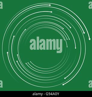 Konzentrische, kreisförmigen Pfeile. Zufällige dynamische Kreis Pfeile. Stock Vektor