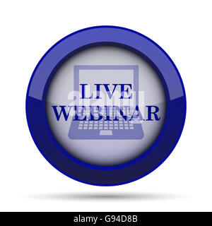 Live-Webinar-Symbol. Internet-Button auf weißem Hintergrund. Stockfoto