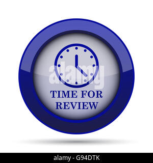 Zeit für Beitrag-Symbol. Internet-Button auf weißem Hintergrund. Stockfoto
