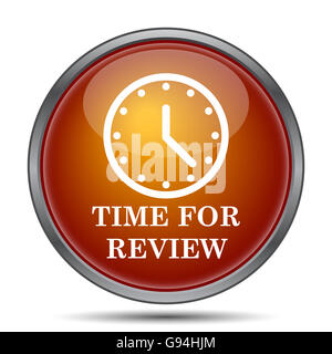 Zeit für Beitrag-Symbol. Internet-Button auf weißem Hintergrund. Stockfoto
