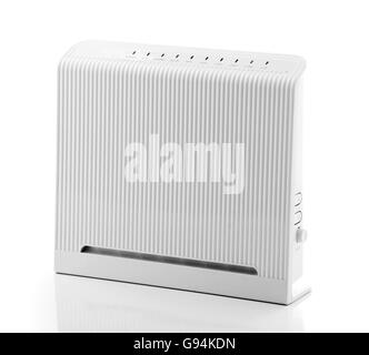ADSL-WLAN-Router Isolated on White Background Stockfoto