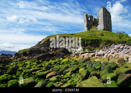 Ruinen, Minard Castle, Lispole, County Kerry, Dingle Halbinsel, Irland Stockfoto
