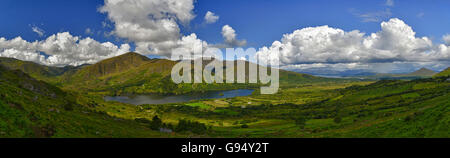 Glanmore Lake, Aussicht vom Healy Pass, Beara Halbinsel, County Kerry, Irland Stockfoto