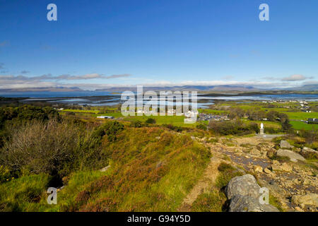 Blick vom Croagh Patrick, Clew Bay, Westport, County Mayo, Irland Stockfoto