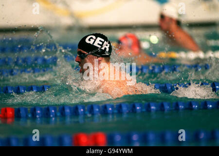 Mark Warnecke aus Deutschland auf dem Weg zu einem neuen 50 m Brustschwimmen Weltrekord Stockfoto