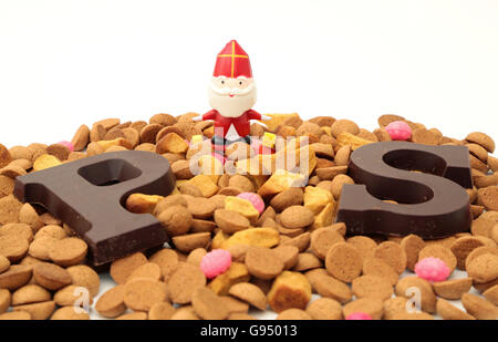 Traditionellen Süßigkeiten und Kekse für die Feier des Sinterklaas, ein niederländischer Urlaub am 5. Dezember Stockfoto