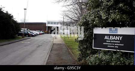 Eine allgemeine Ansicht des Gefängnisses von HMP Albany auf der Isle of Wight. Stockfoto