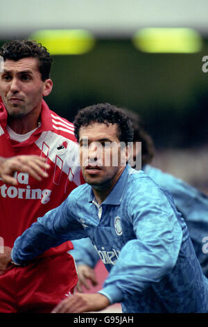 Italienischer Fußball - Serie A - Napoli gegen Bari. Antonio Careca, Neapel Stockfoto