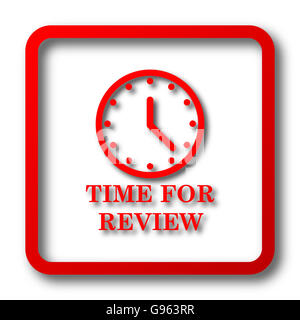 Zeit für Beitrag-Symbol. Internet-Button auf weißem Hintergrund. Stockfoto