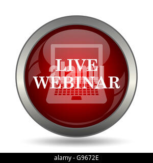 Live-Webinar-Symbol. Internet-Button auf weißem Hintergrund. Stockfoto