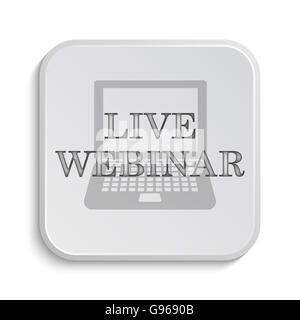 Live-Webinar-Symbol. Internet-Button auf weißem Hintergrund. Stockfoto