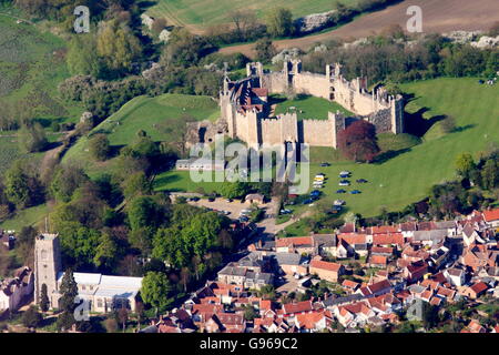 Luftaufnahme der Framlingham Castle Stockfoto