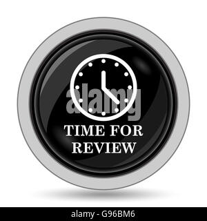 Zeit für Beitrag-Symbol. Internet-Button auf weißem Hintergrund. Stockfoto