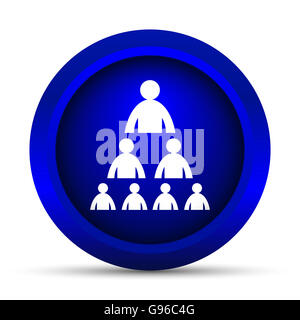 Organigramm mit Personen-Symbol. Internet-Button auf weißem Hintergrund. Stockfoto
