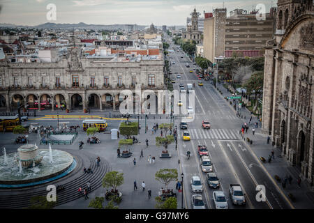 Blick auf den Straßen von Guadalajara, Jalisco, Mexiko. Stockfoto