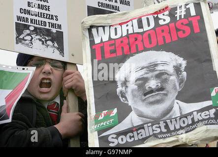 Besuch von Condoleezza Rice UK Stockfoto