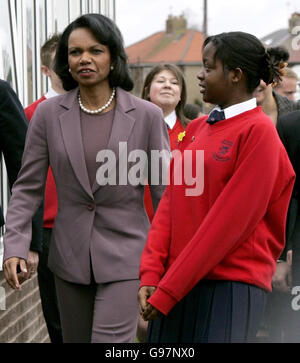 Besuch von Condoleezza Rice UK Stockfoto