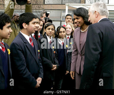 Besuch von Condoleezza Rice UK Stockfoto
