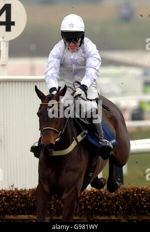 Jockey Tony McCoy auf Black Jack Ketchum gewinnt die Brit Versicherung Anfänger Hürde am letzten Tag des Cheltenham Festival auf Cheltenham Rennbahn, Freitag, 17. März 2006. DRÜCKEN Sie VERBANDSFOTO. Bildnachweis sollte lauten: David Jones/PA. Stockfoto